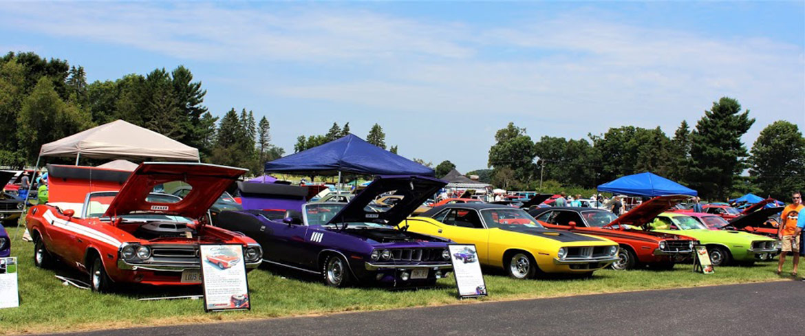 cars of all different colors parked outside in a line