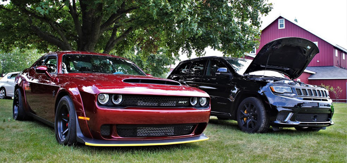 two vehicles parked outside