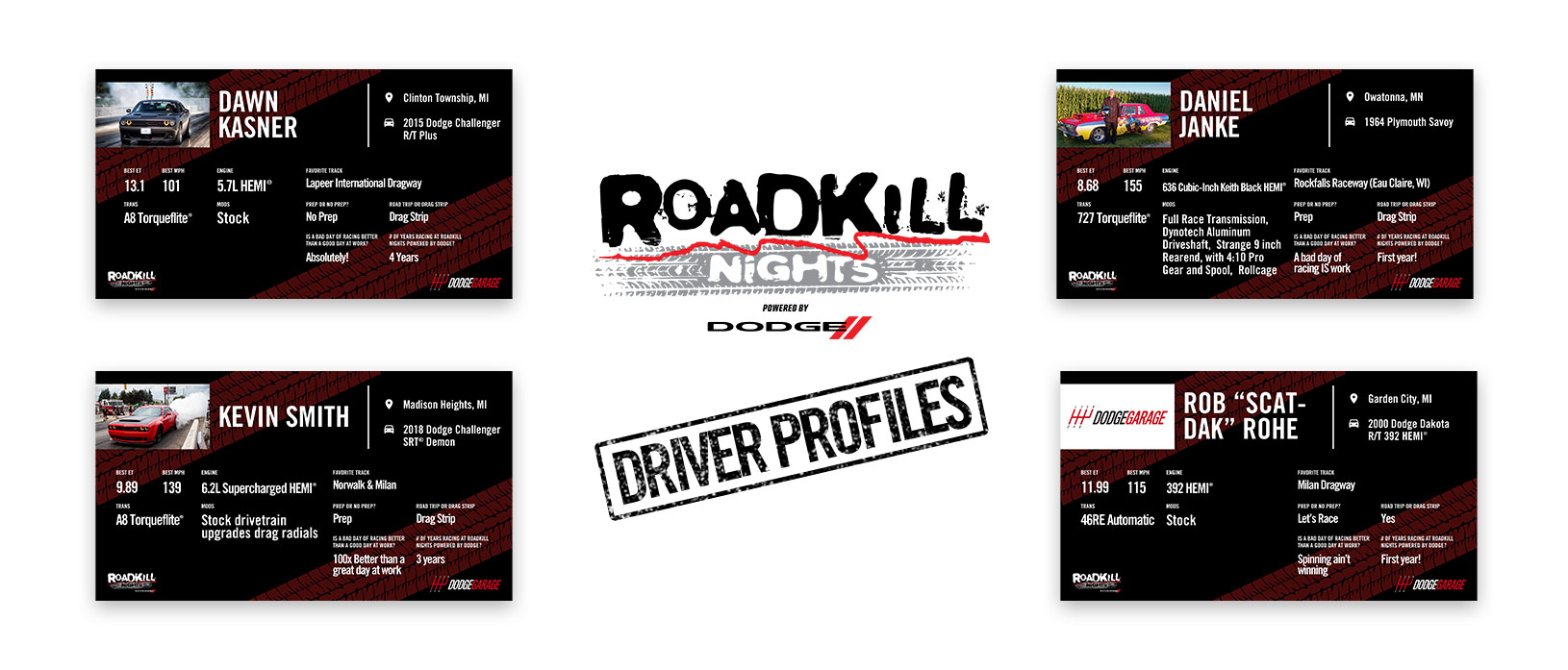 Meet Some of the Dodge Drag Racers Competing at Roadkill Nights
