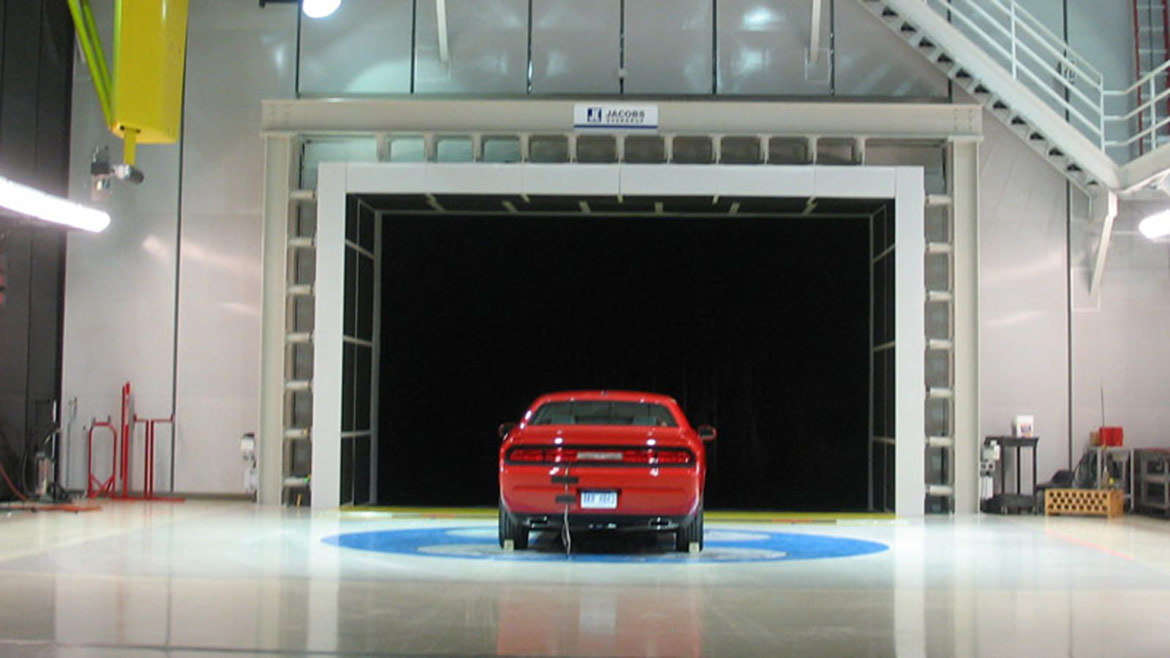 dodge vehicle in a tunnel