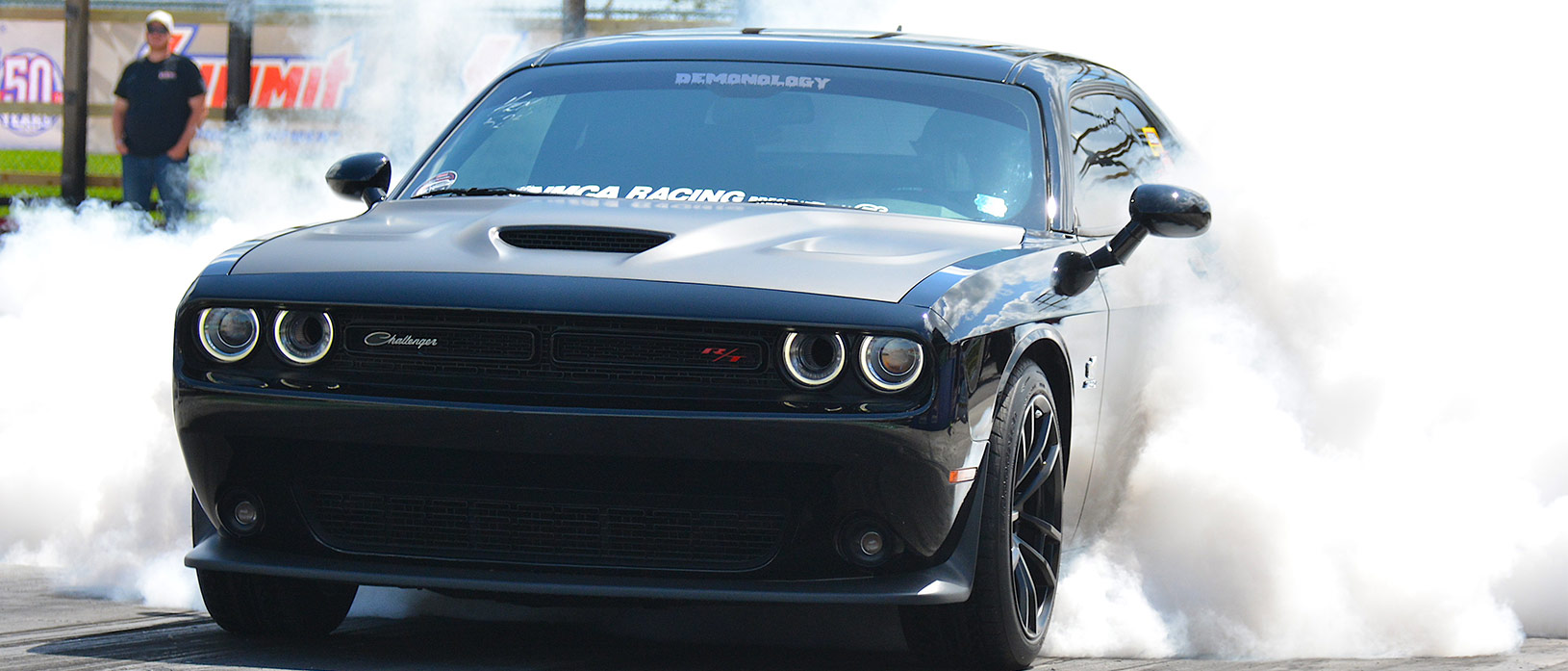 dodge vehicle doing a burnout