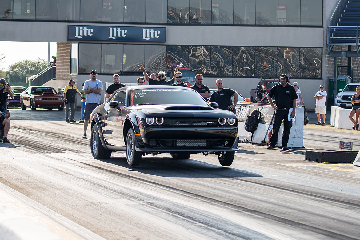 dodge vehicle on two wheels