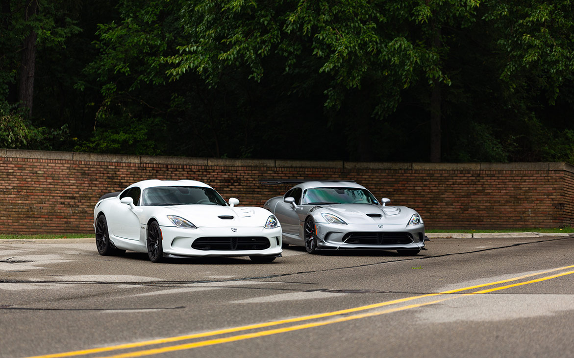 Two Dodge Viper ACR-e vehicles