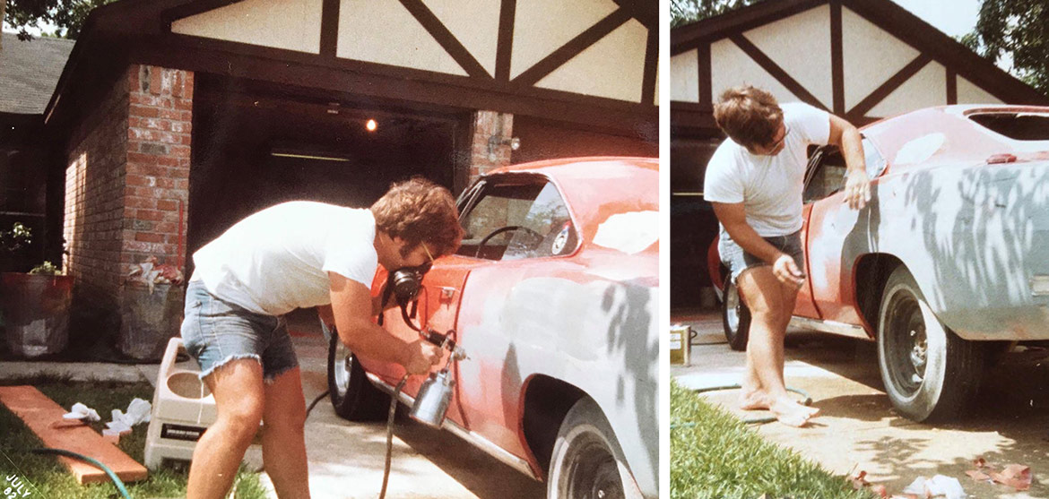 man painting a vehicle