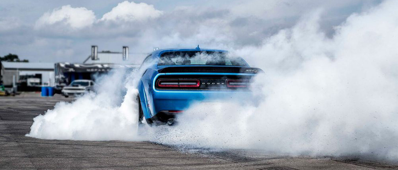 dodge vehicle doing a burnout