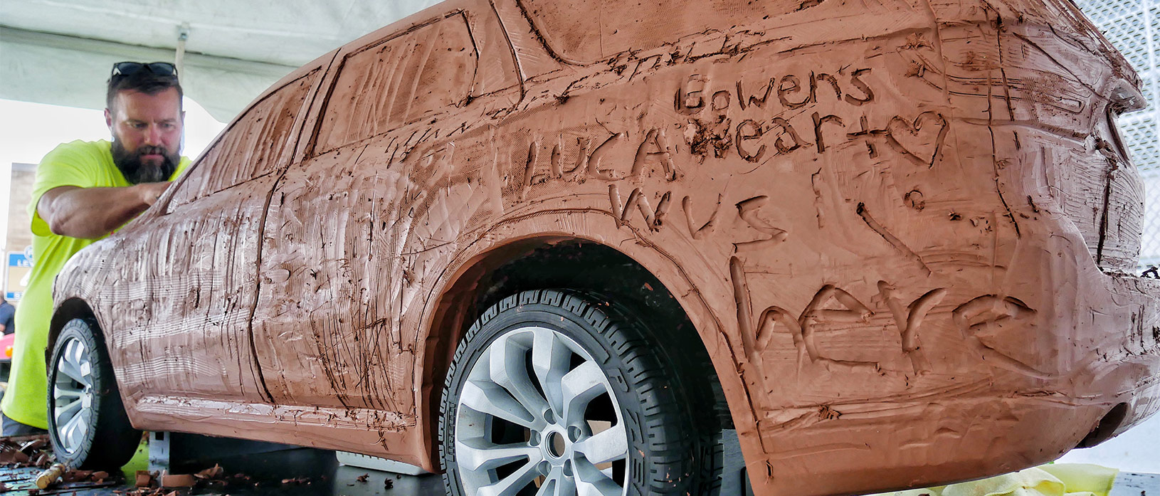 clay car being sculpted