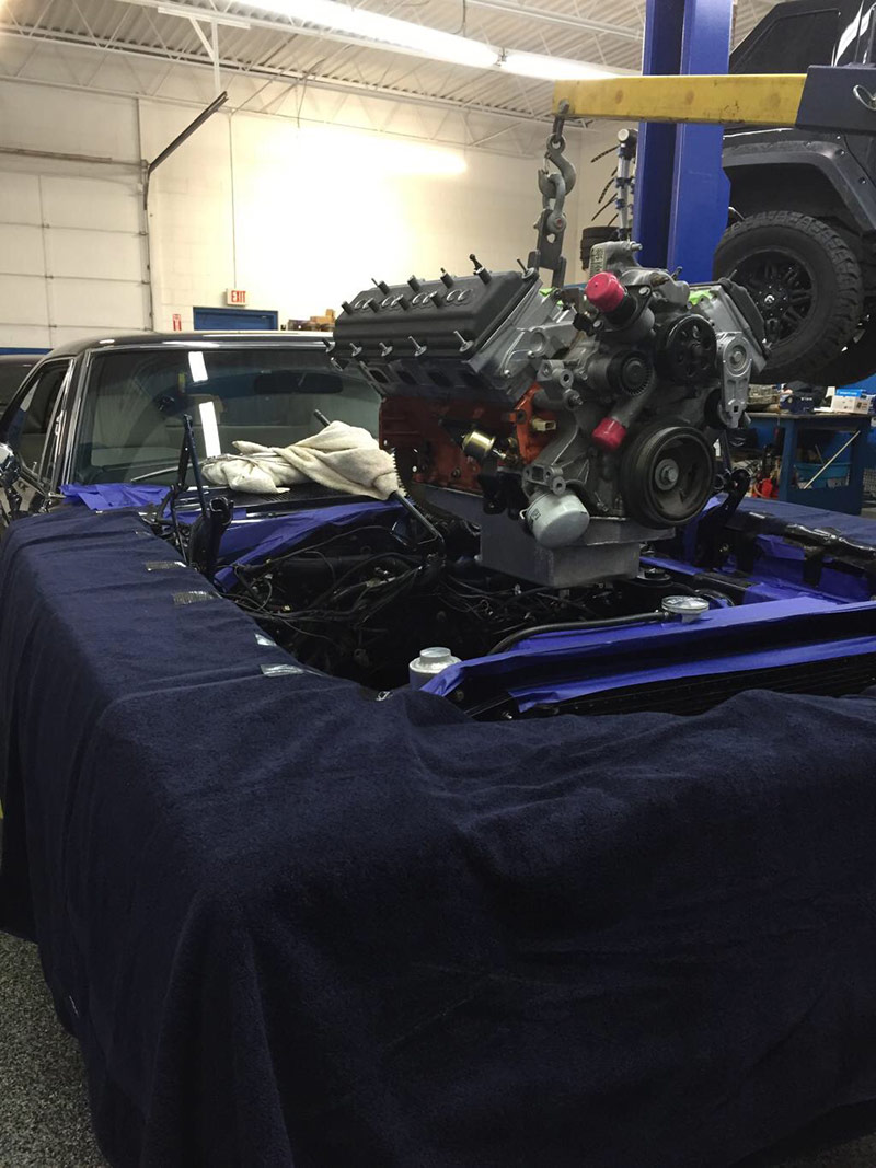 HEMI engine being installed