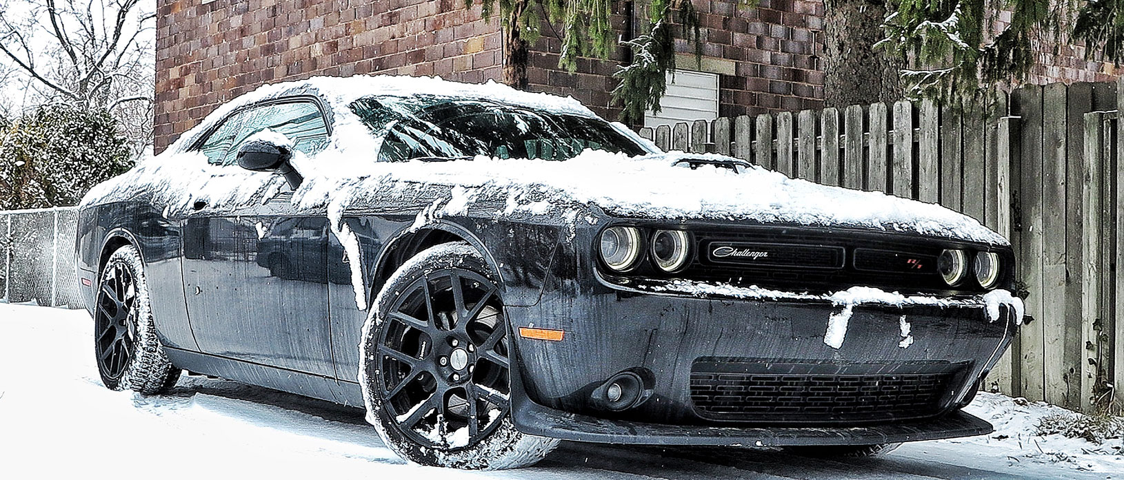 Dodge Challenger R/T snow covered