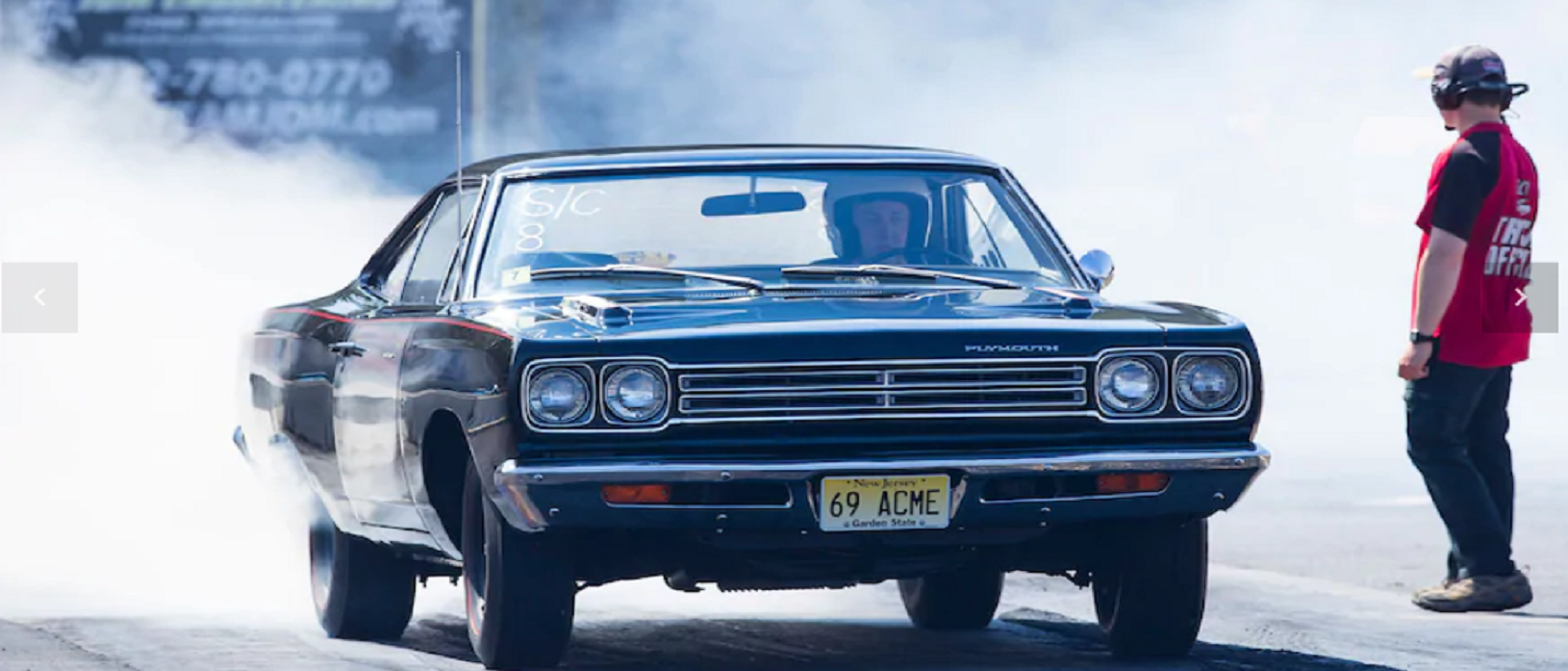 1969 Plymouth Road Runner at the drag strip