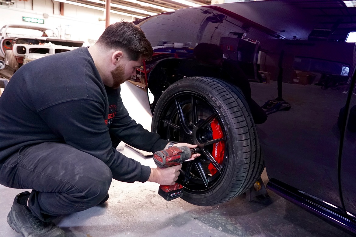 Man changing tire