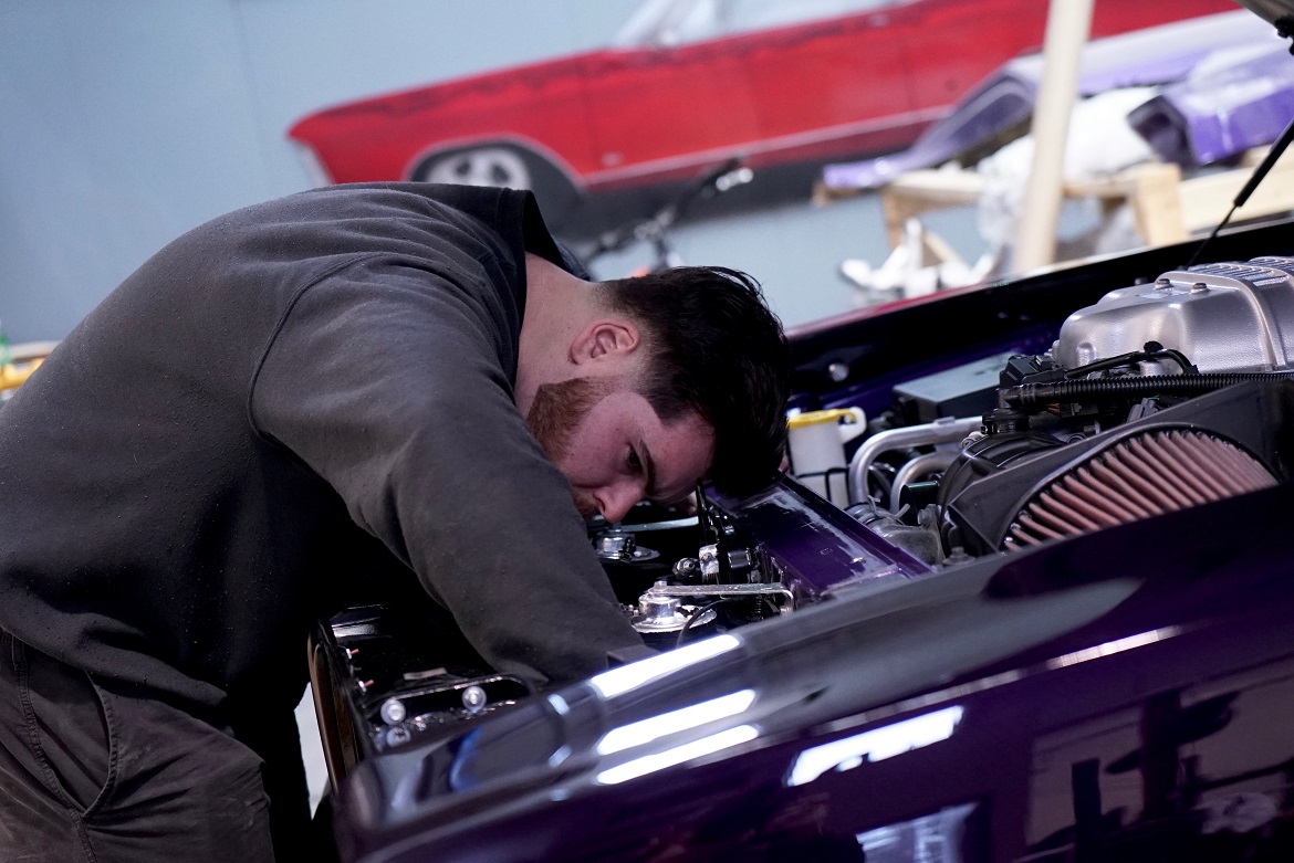 man working on an engine