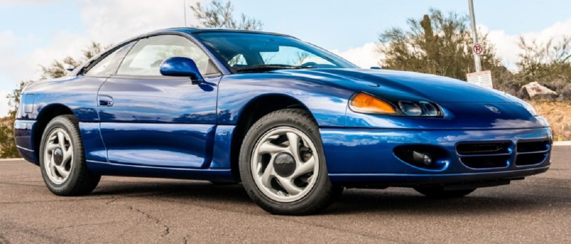 Side view of blue Dodge Stealth