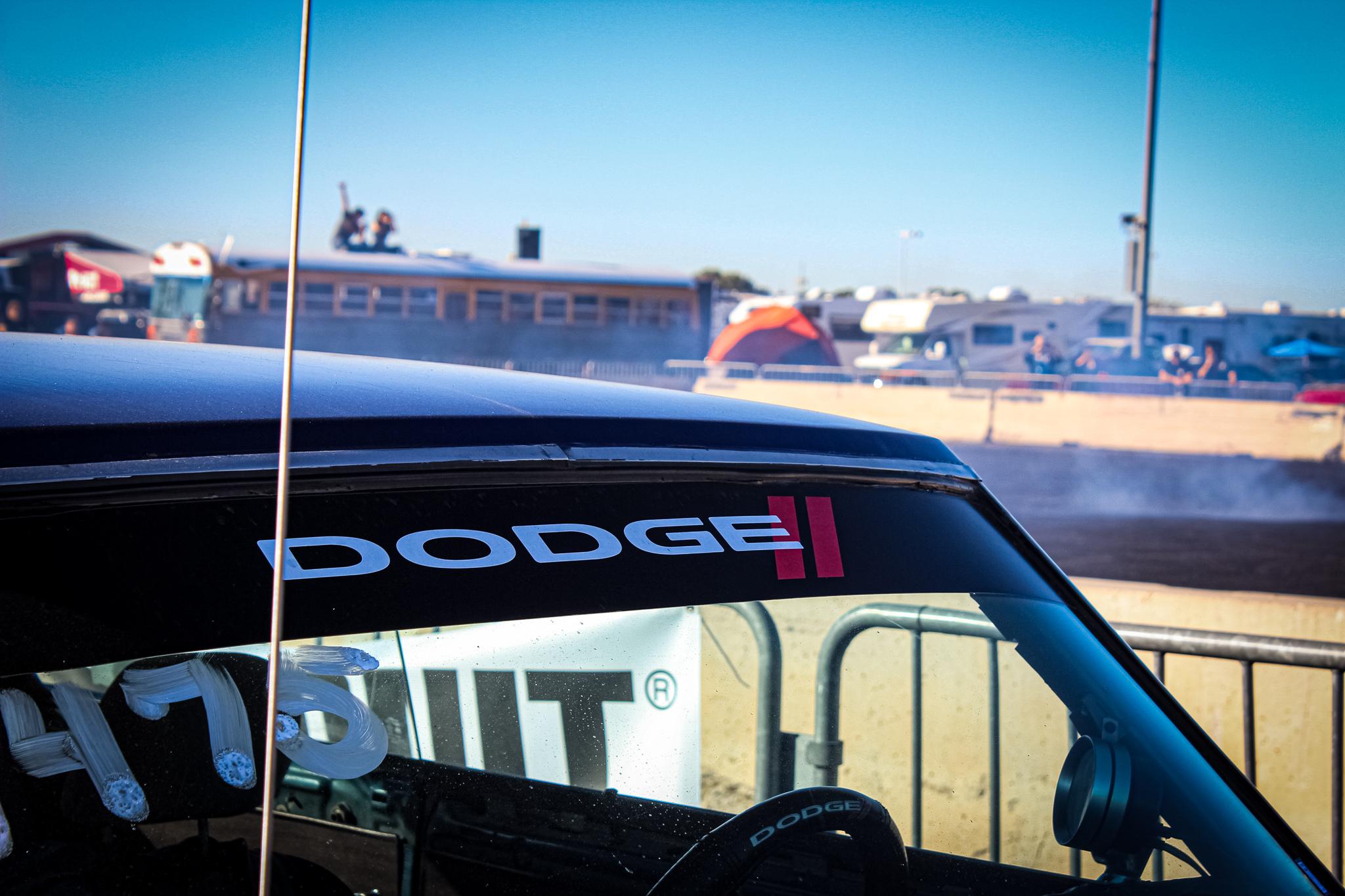 dodge logo on a windshield