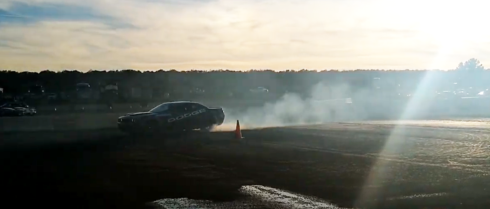 dodge vehicle doing a burnout