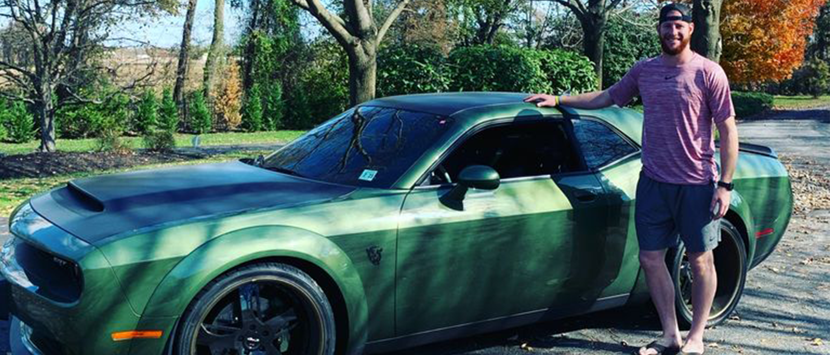 Carson Wentz with his car