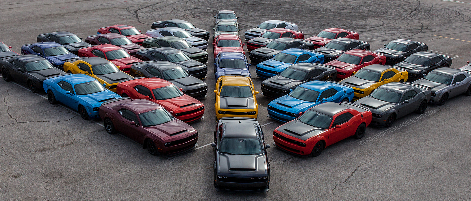 dodge vehicles arranged in a diamond