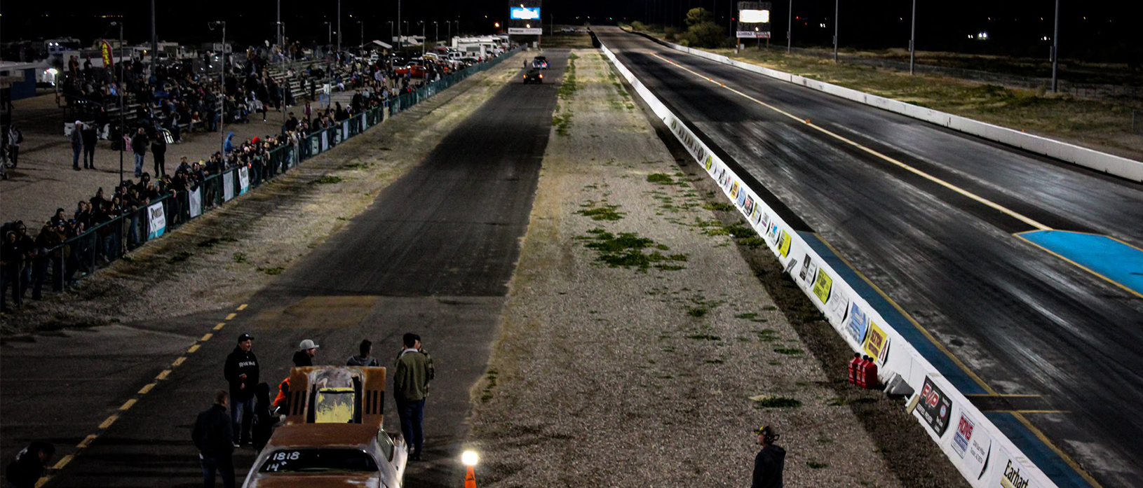 drag strip with spectators