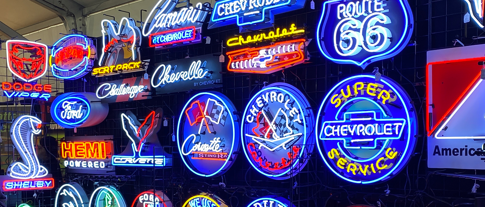 wall of neon signs