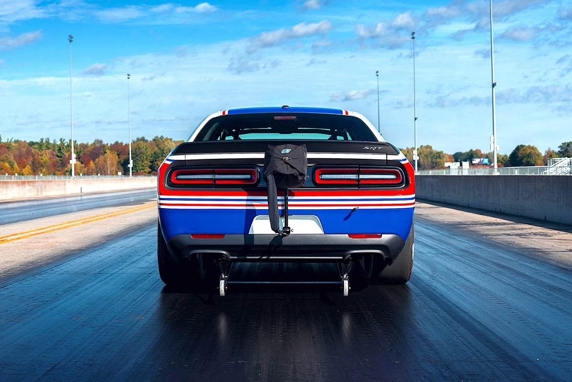 mopar dodge drag pak on a drag strip