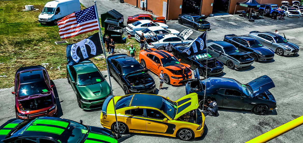 cars on display