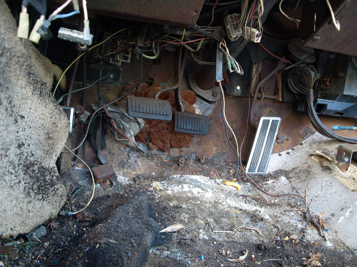 discarded vehicle interior