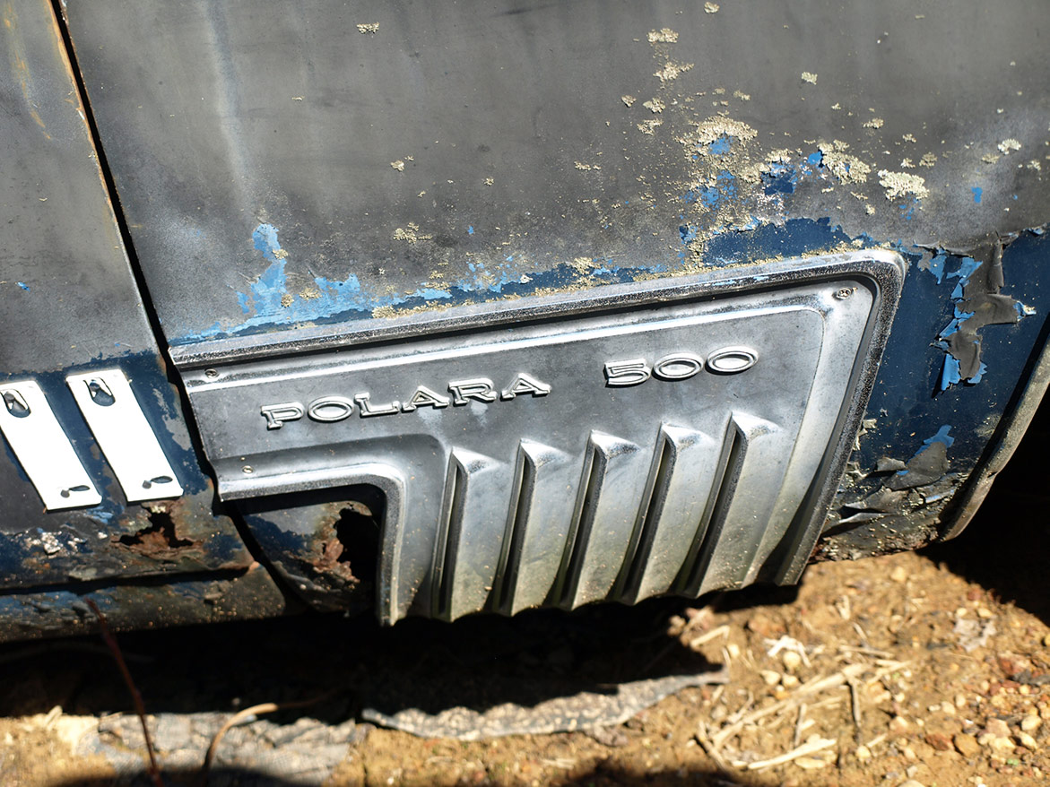 polara 500 logo on discarded vehicle