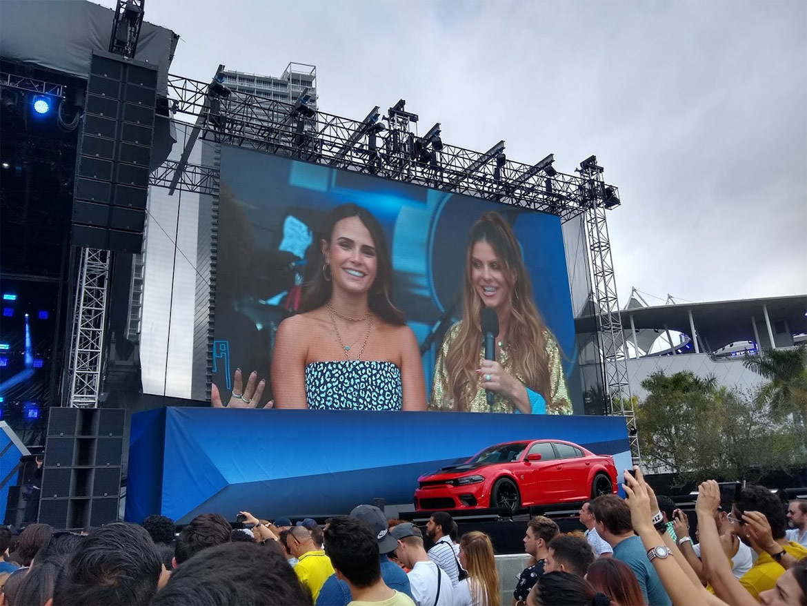 Event hosts on a screen