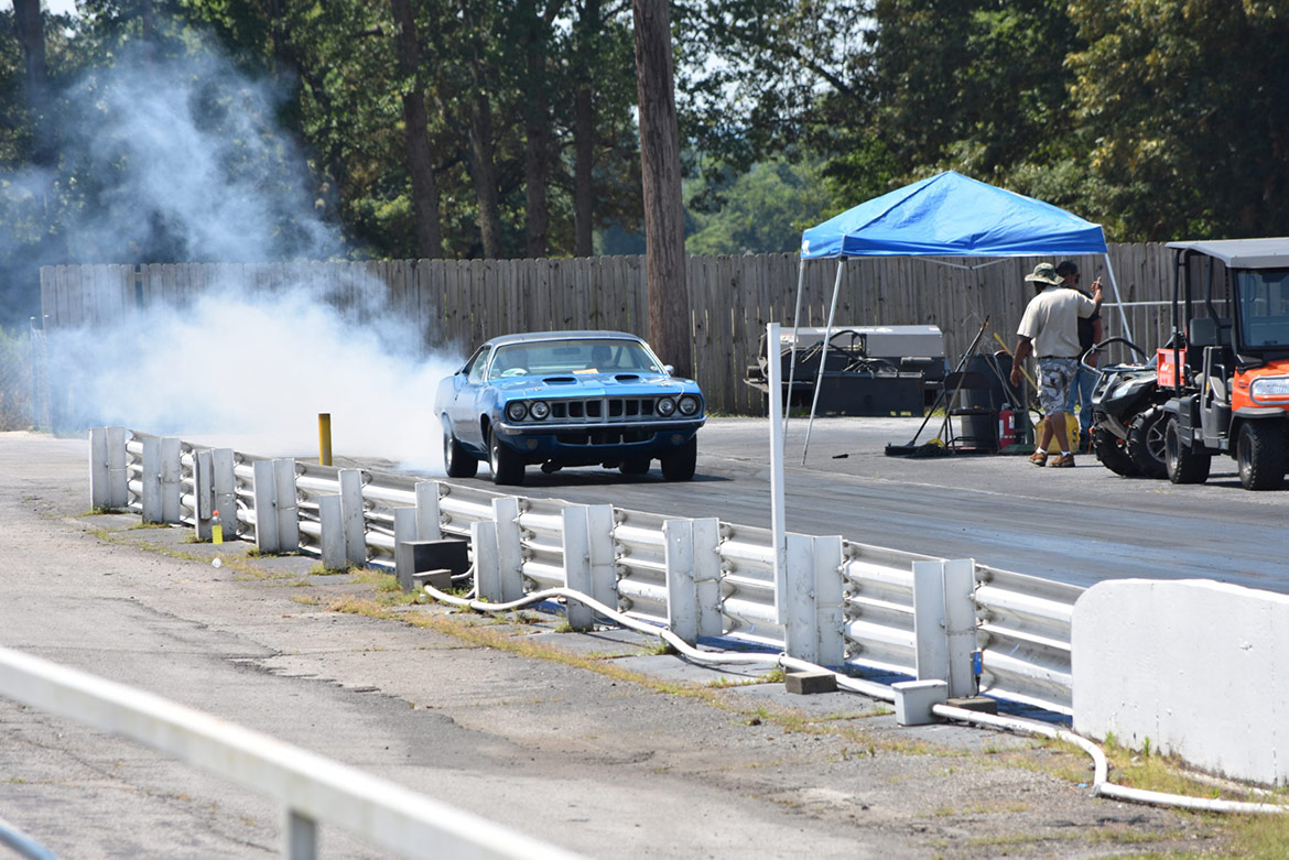 vehicle doing a burnout