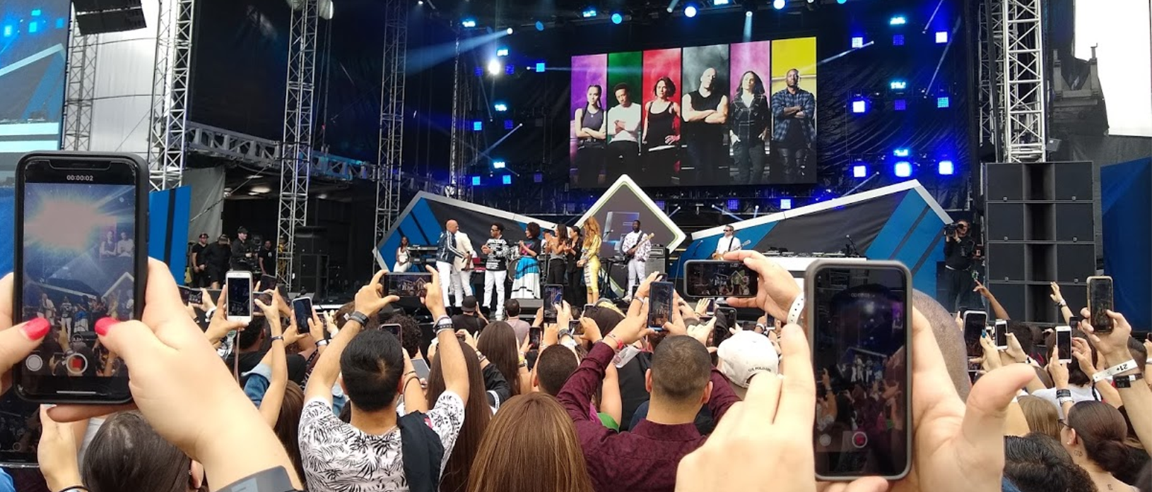 crowd in front of the event stage