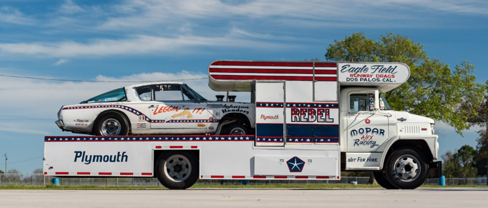 drag car hauler and drag car