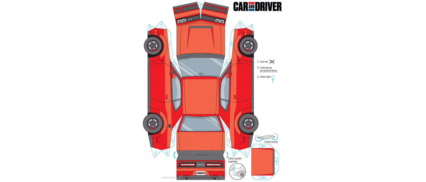 paper dodge challenger srt demon