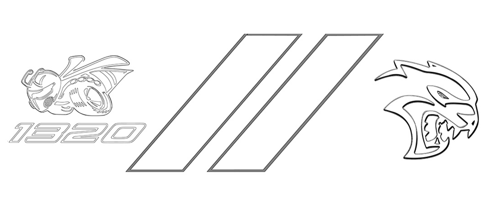 Dodge 1320, rhombus & hellcat logo