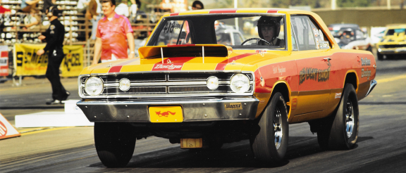 vehicle on a dragstrip