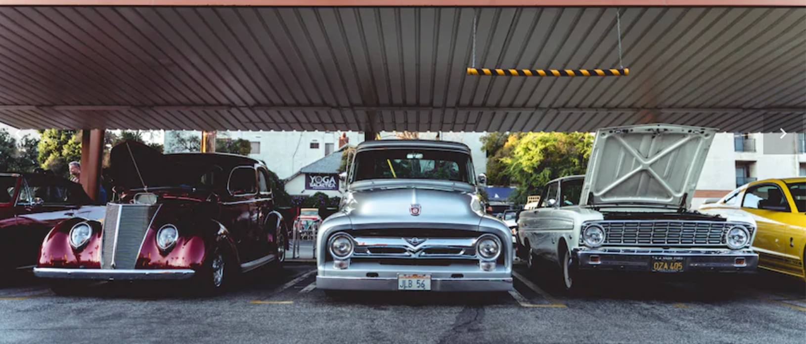 vehicles on display