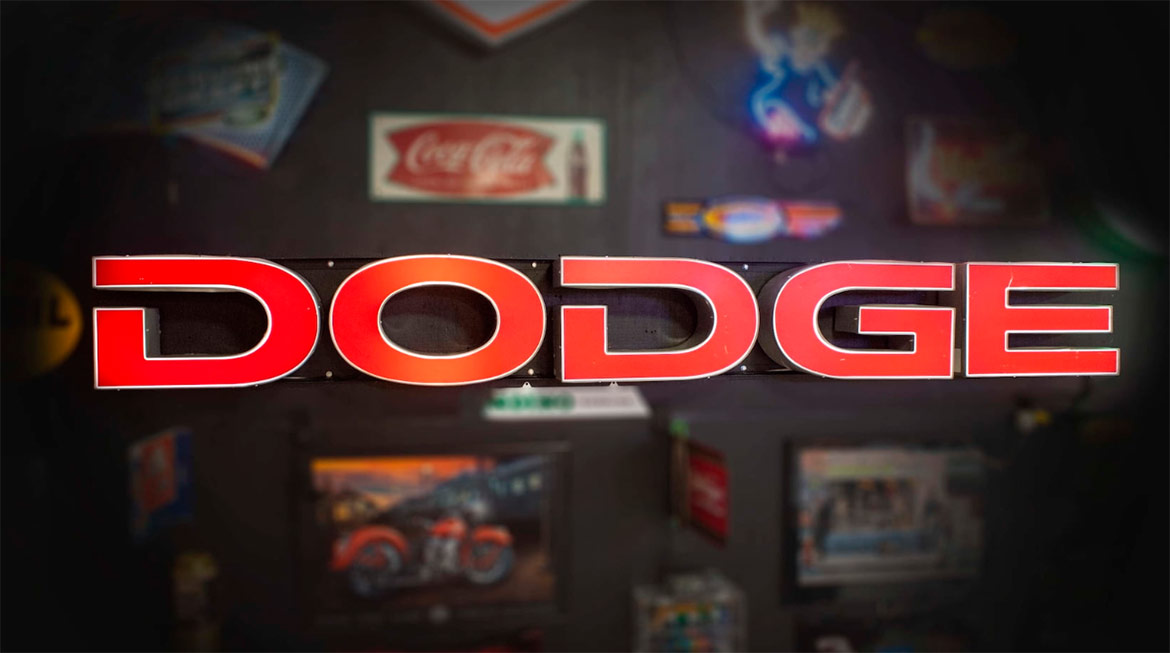 Dodge Channel Letter Light-Up Dealer Sign