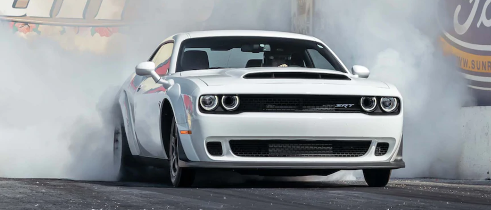 2018 Dodge Demon doing a burnout