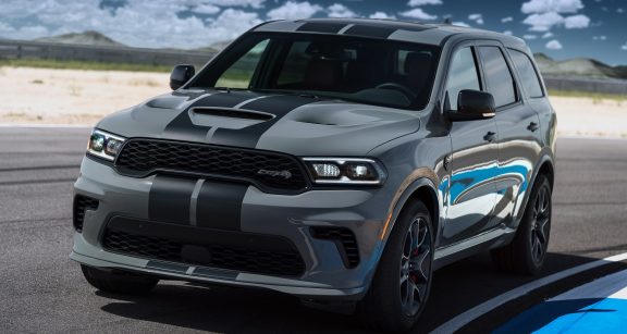 Dodge Durango SRT Hellcat: Powered by the proven supercharged 6.2-liter HEMI Hellcat V-8 engine, the Durango SRT Hellcat delivers a best-in-class 710 horsepower and 645 lb.-ft. of torque, mated to a standard TorqueFlite 8HP95 eight-speed automatic transmission