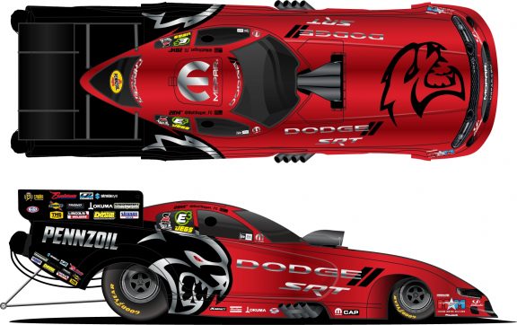 Mopar<sub>&reg;</sub> Dodge//SRT<sup>&reg;</sup>-Sponsored Entries Sport Sinister New SRT Hellcat Redeye Paint Schemes at NHRA Summernationals