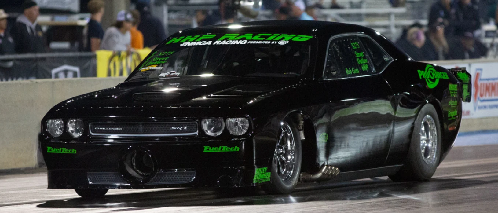 2009 Dodge Challenger on a drag strip