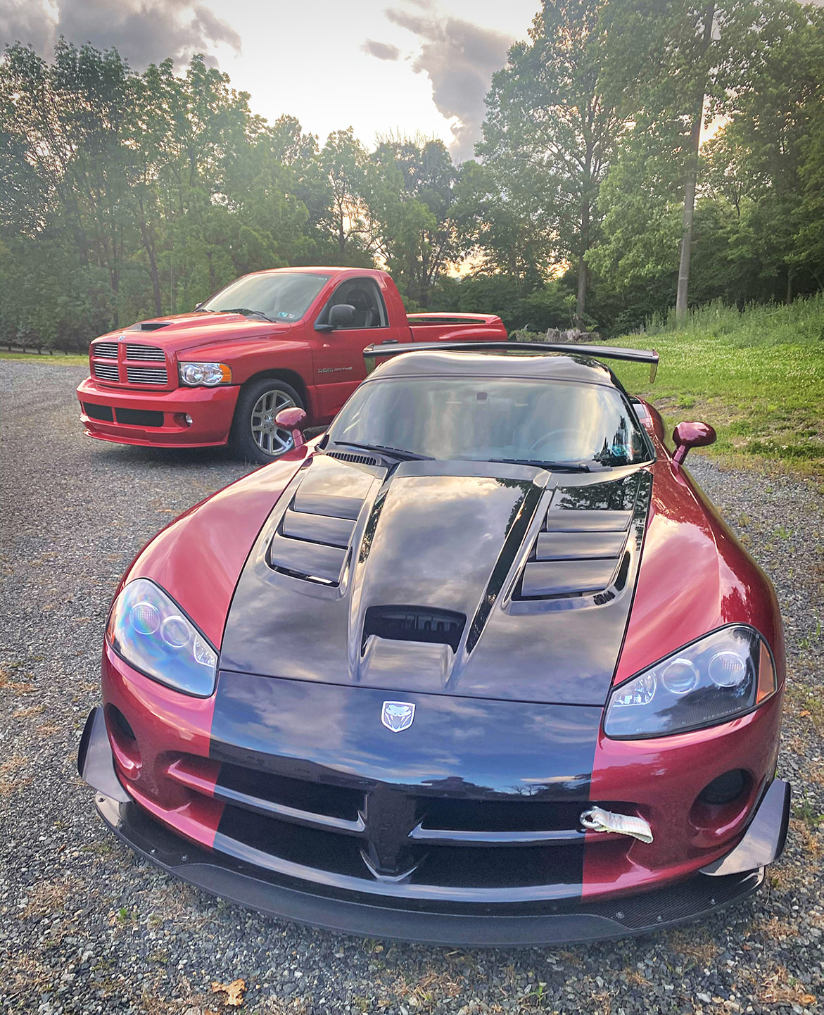 Dodge viper and a Dodge pickup