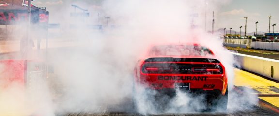 Dodge Challenger doing a burnout