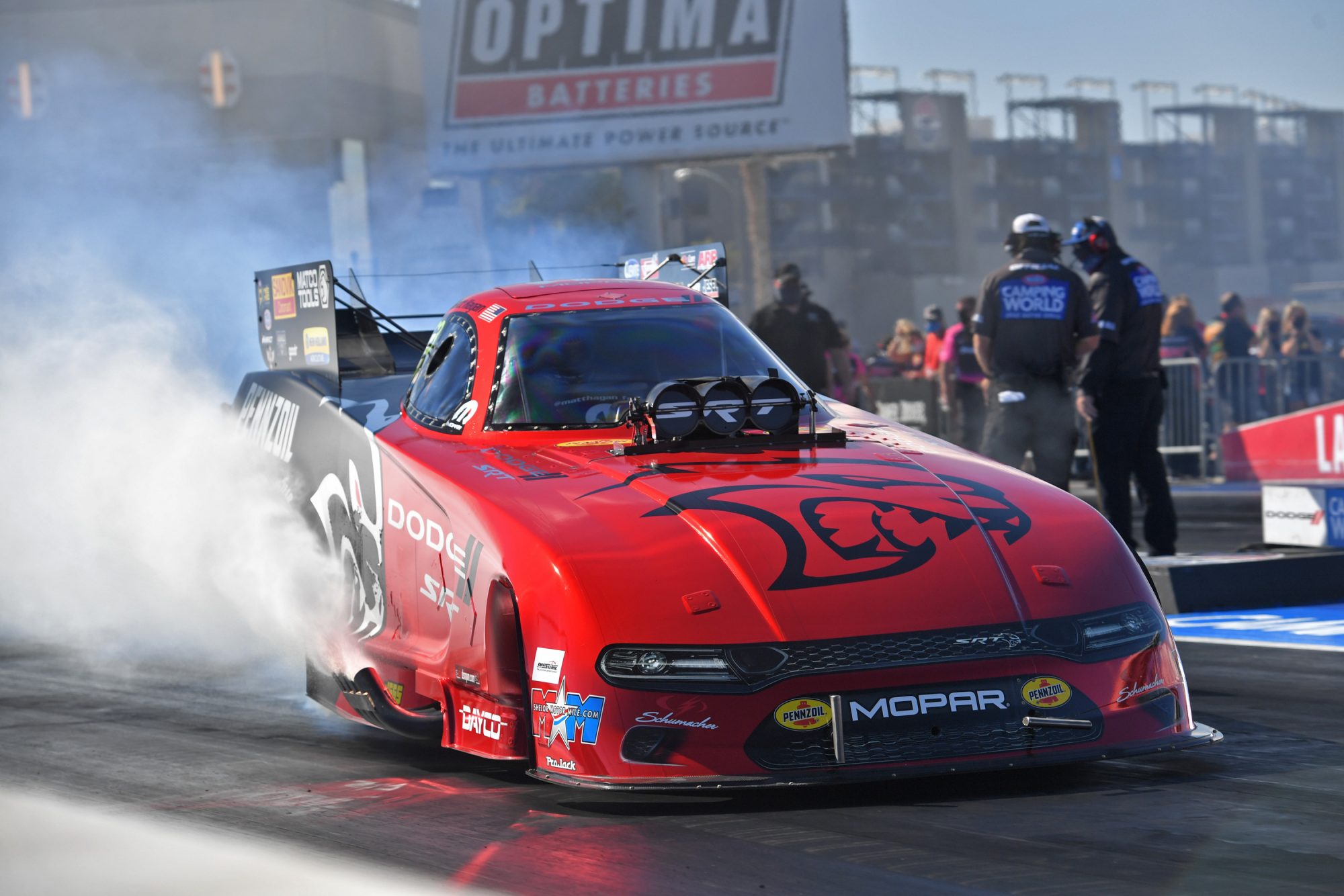 Matt Hagan racing his funny car