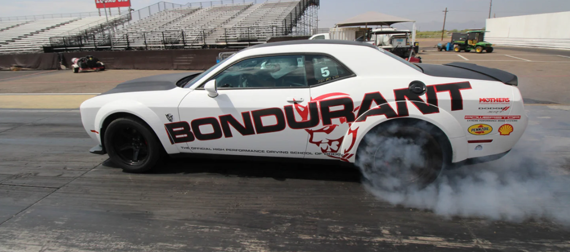 Dodge vehicle doing a burnout