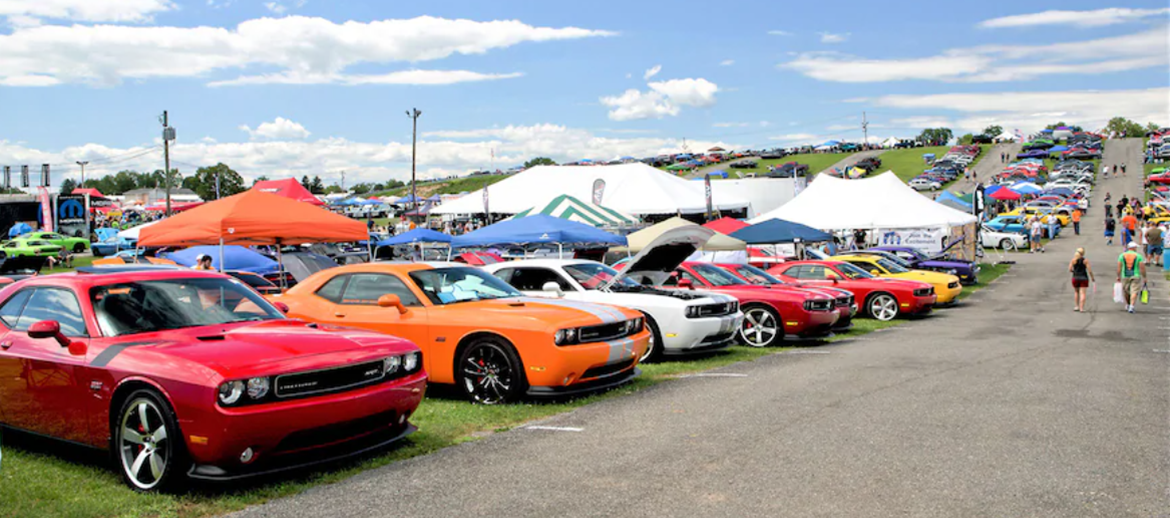 Mopar vehicles on display