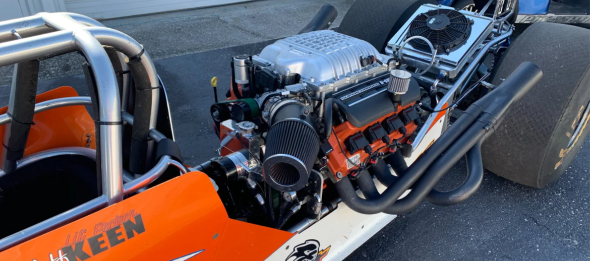 SRT Hellcat engine in a dragster