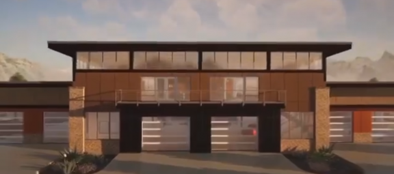 Rendering of Goldberg's garage