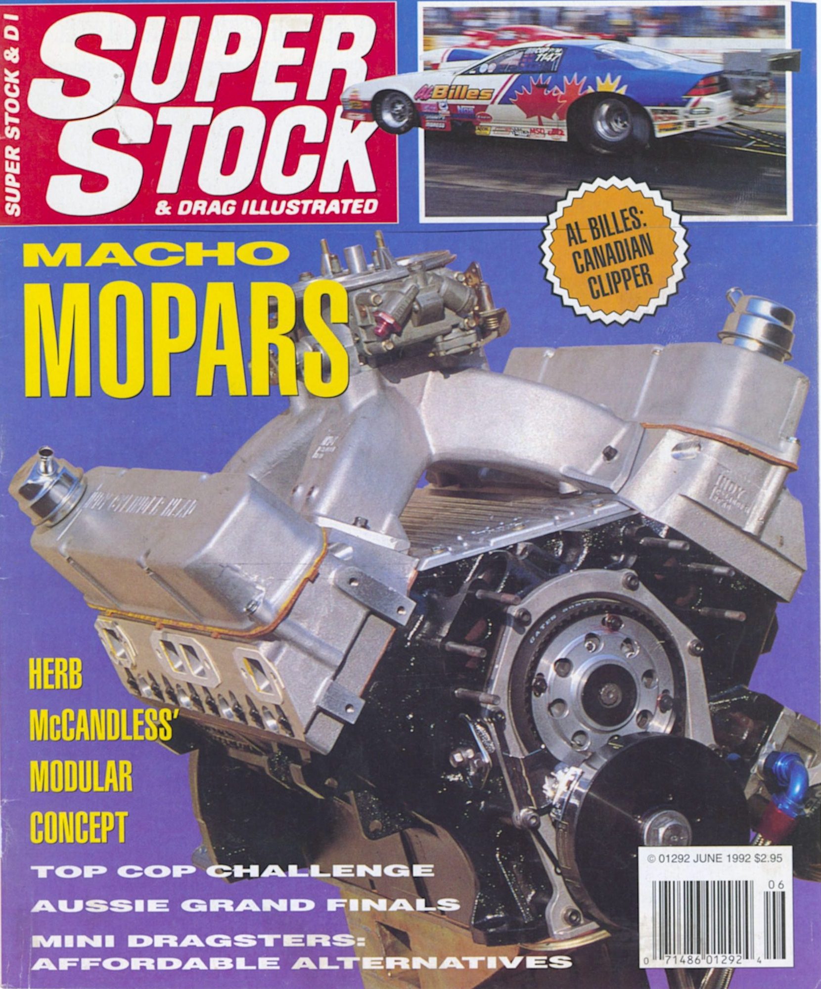 Herb McCandless racing on front cover of Super Stock and Drag Illustrated magazine