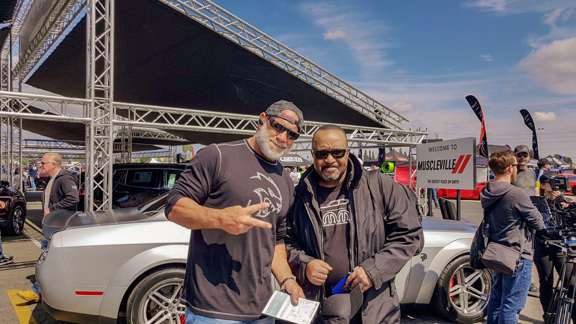 Anthony Carter posing with Bill Goldberg