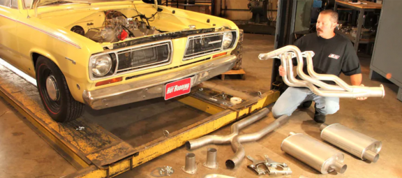 Man working with vehicle parts