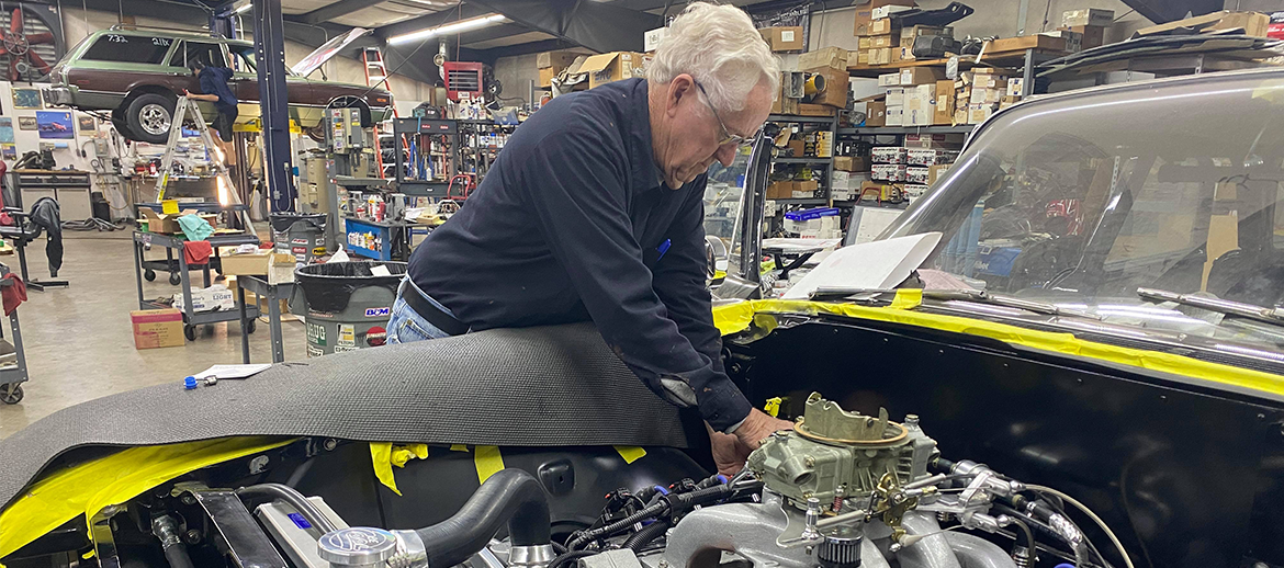 Herb McCandless working on his race car